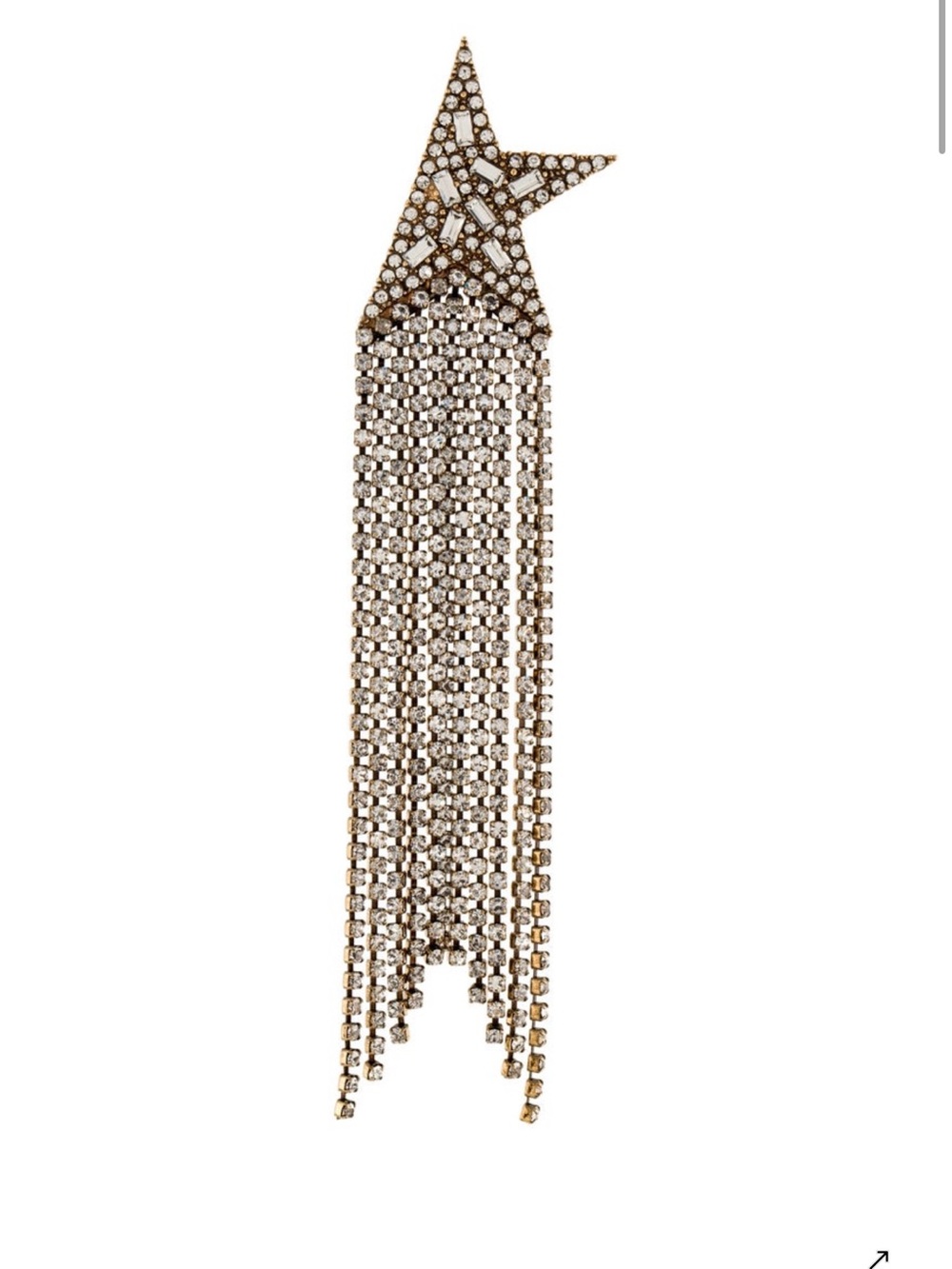 Golden Goose Gold Crystal Star Fringe Drop Earrings